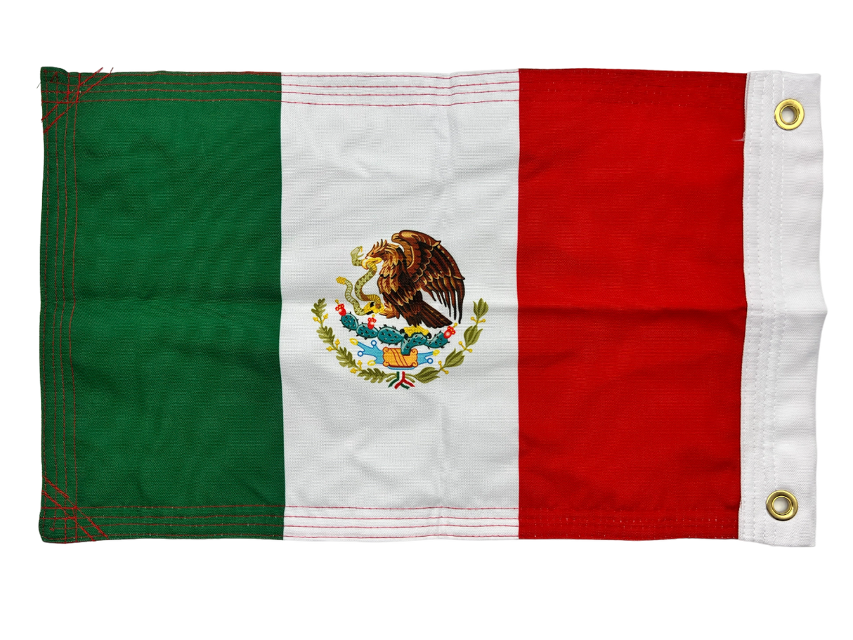 Mexican FLAG 12"x18" Double Sided Grommet Flag