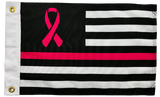 Pink Ribbon FLAG 12"x18" Double Sided Grommet Flag