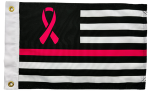 Pink Ribbon FLAG 12"x18" Double Sided Grommet Flag