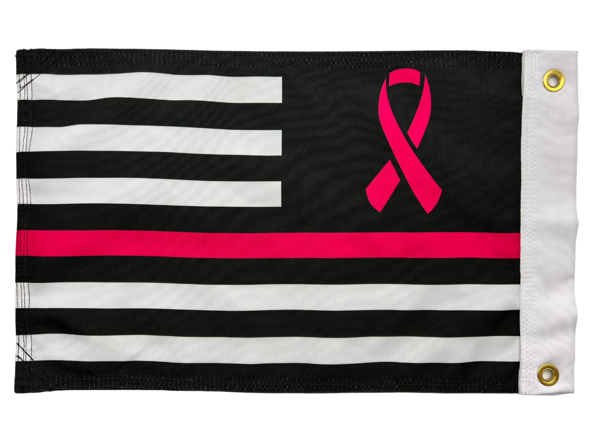 Pink Ribbon FLAG 12"x18" Double Sided Grommet Flag