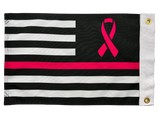 Pink Ribbon FLAG 12"x18" Double Sided Grommet Flag