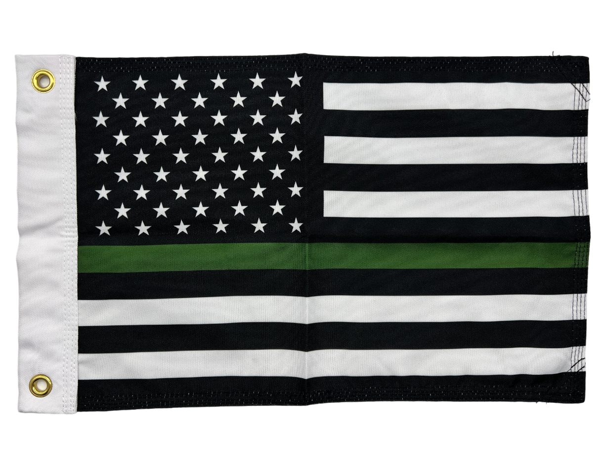 Thin Green Line FLAG 12"x18" Double Sided Grommet Flag