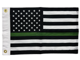 Thin Green Line FLAG 12"x18" Double Sided Grommet Flag