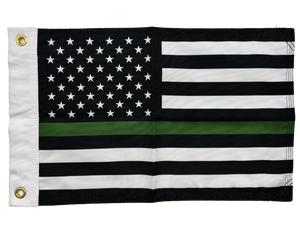 Thin Green Line FLAG 12"x18" Double Sided Grommet Flag