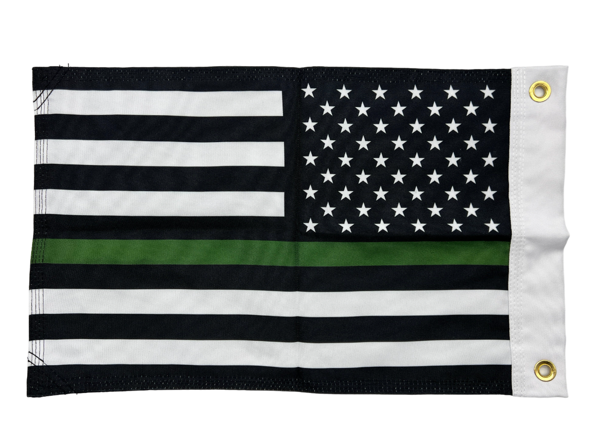 Thin Green Line FLAG 12"x18" Double Sided Grommet Flag