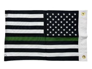 Thin Green Line FLAG 12"x18" Double Sided Grommet Flag