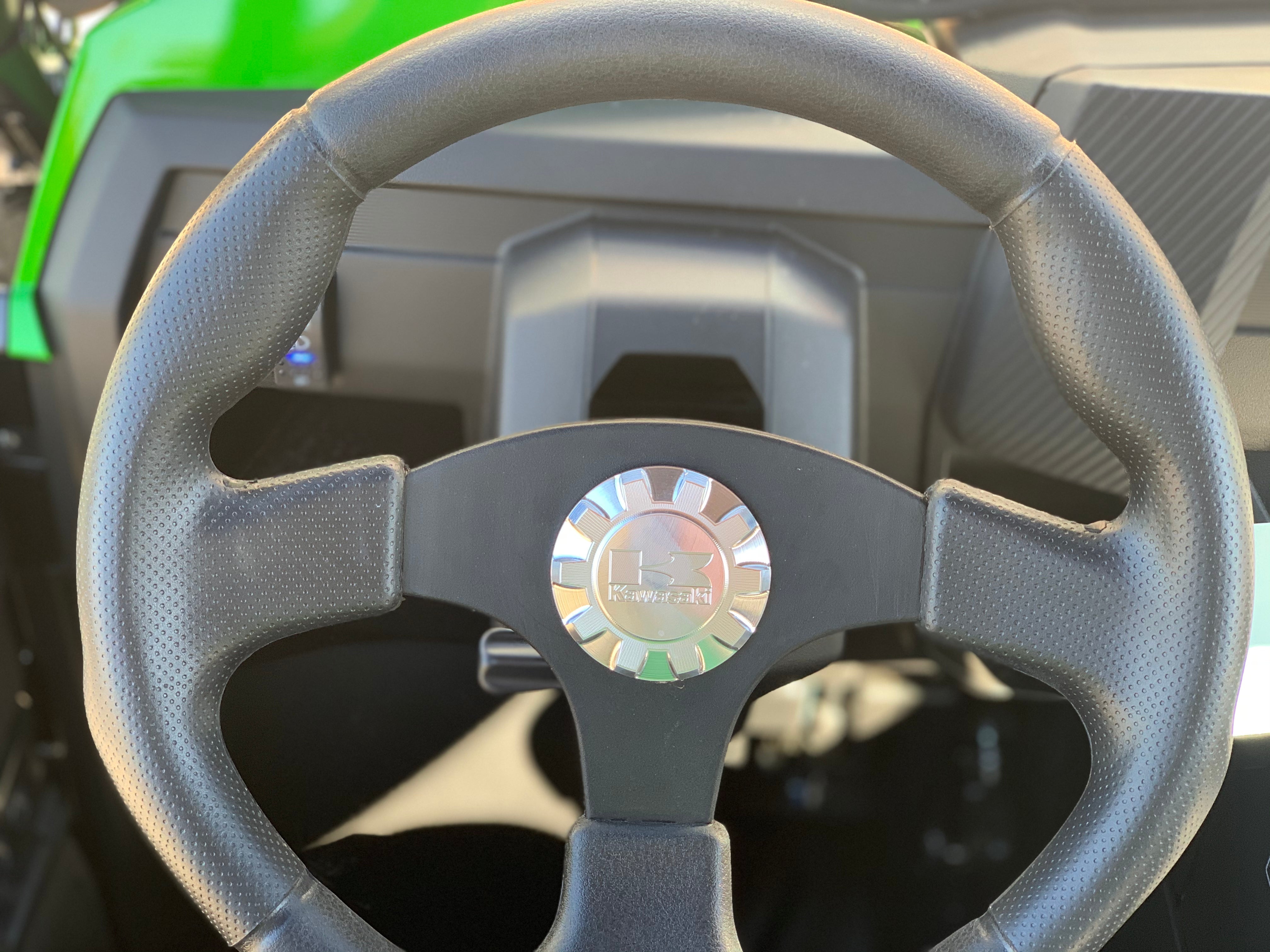 Photo of Kawasaki Teryx 2/4 Billet Steering Wheel Cap by Viper Machine - Premium for UTVs / Side by Sides