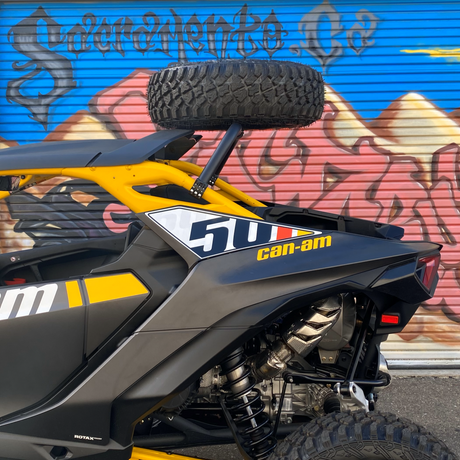 Photo of Can-Am Maverick R Above The Roof Dual Clamp Spare Tire Mount by Factory UTV - Premium Spare Tire Mounts for UTVs / Side by Sides