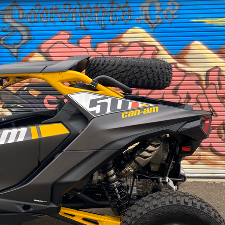 Photo of Can-Am Maverick R Dual Clamp Spare Tire Mount by Factory UTV - Premium Spare Tire Mounts for UTVs / Side by Sides