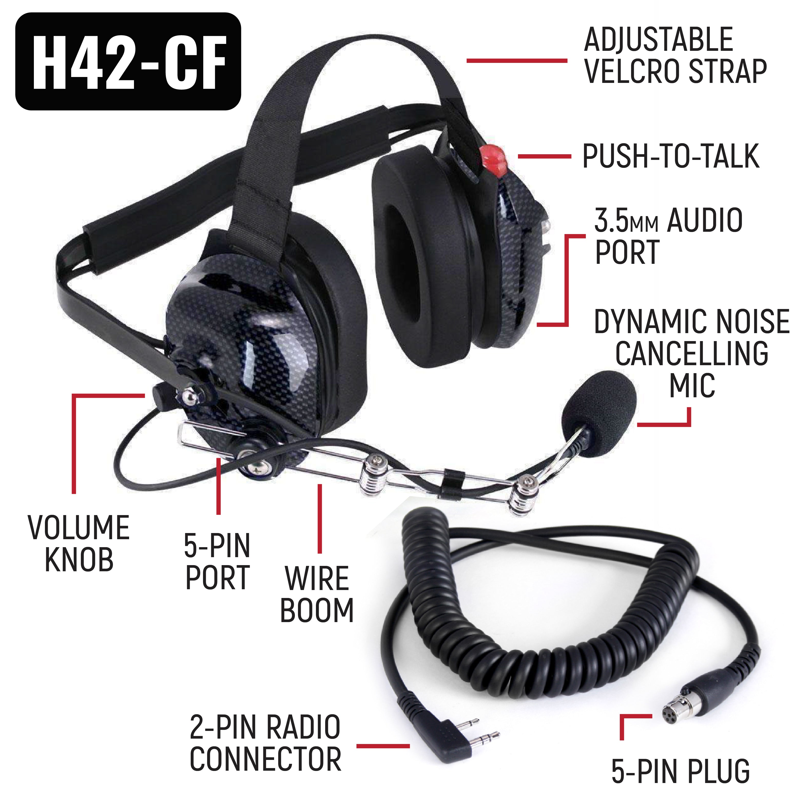 Photo of IMSA Driver and Crew Chief Long Track Racing Kit with RDH16 Radios by Rugged Radios - Premium for UTVs / Side by Sides