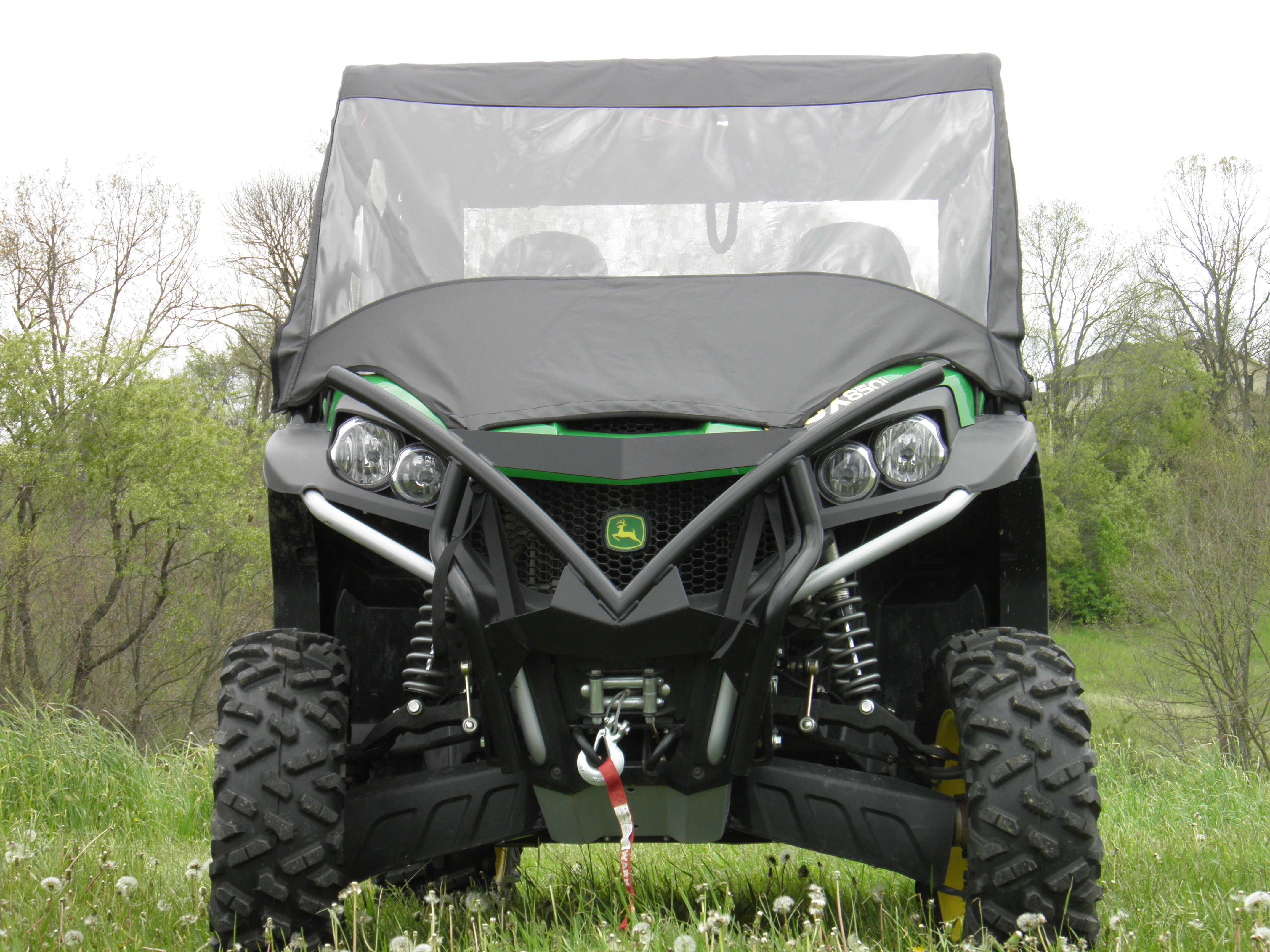 Photo of John Deere Gator 850i/860i - Full Cab Enclosure with Vinyl Windshield w/Lower Door Insert Option (Half Doors) by 3 Star UTV - Premium Enclosures for UTVs / Side by Sides