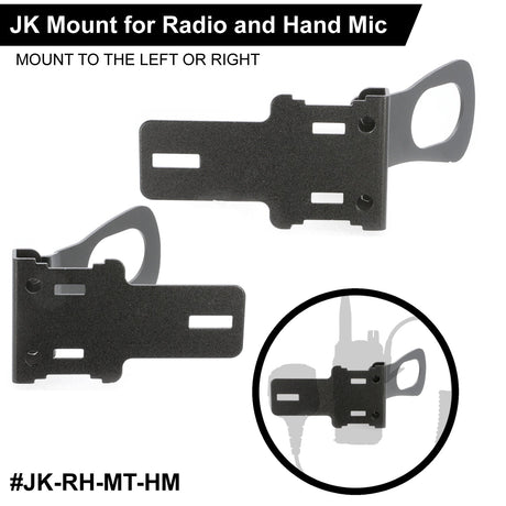Photo of Handheld Radio Grab Bar Mount for Jeep JK JKU and JL - Fits R1 / V3 / GMR2 / GMR2 PLUS / RH-5R radios by Rugged Radios - Premium for UTVs / Side by Sides