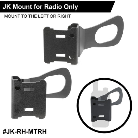 Photo of Handheld Radio Grab Bar Mount for Jeep JK JKU and JL - Fits R1 / V3 / GMR2 / GMR2 PLUS / RH-5R radios by Rugged Radios - Premium for UTVs / Side by Sides
