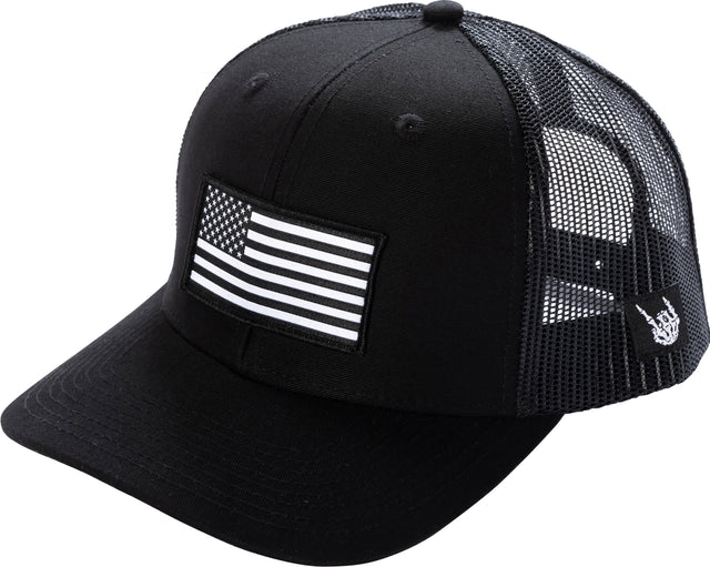 Photo of Blacked Out American Flag Trucker Hat by Bad Flag Store - Premium Hats for UTVs / Side by Sides