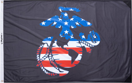 Photo of US Marine Corp Black Flag by Bad Flag Store - Premium Flags for UTVs / Side by Sides