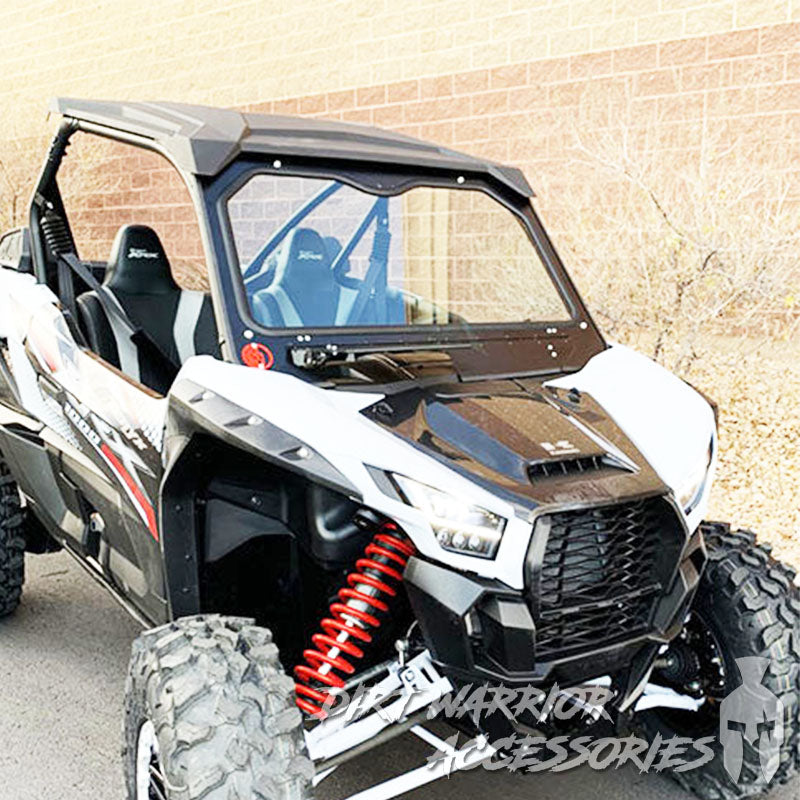Photo of Dirt Warrior Accessories - Kawasaki Teryx KRX 1000 Front Windshield 2020+ by Dirt Warrior Accessories - Premium WINDSHIELD for UTVs / Side by Sides