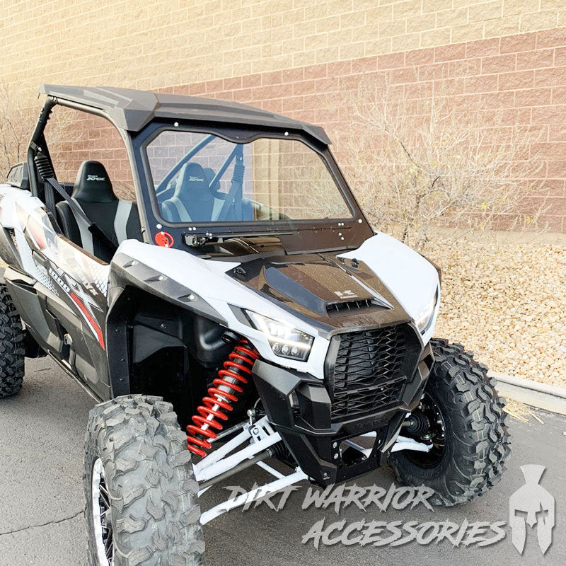 Photo of Dirt Warrior Accessories - Kawasaki Teryx KRX 1000 Front Windshield 2020+ by Dirt Warrior Accessories - Premium WINDSHIELD for UTVs / Side by Sides