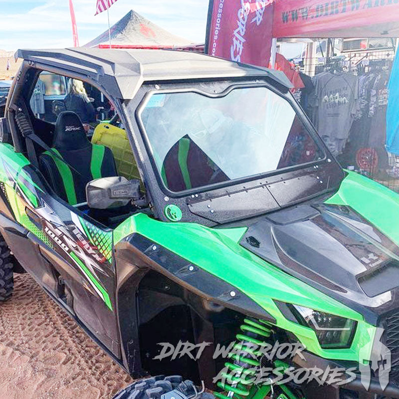 Photo of Dirt Warrior Accessories - Kawasaki Teryx KRX 1000 Front Windshield 2020+ by Dirt Warrior Accessories - Premium WINDSHIELD for UTVs / Side by Sides
