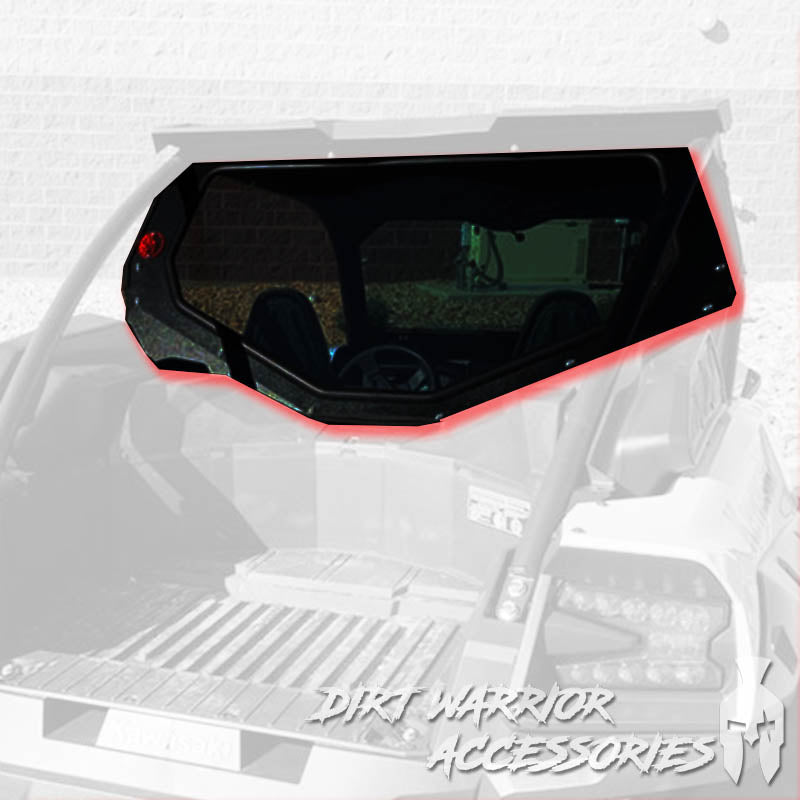 Photo of Dirt Warrior Accessories - Kawasaki TERYX KRX 1000 Rear Windshield 2-Seat 2020+ by Dirt Warrior Accessories - Premium WINDSHIELD for UTVs / Side by Sides