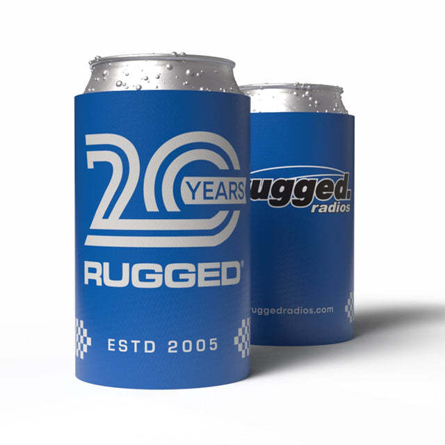 Photo of Rugged Radios Rugged 20-Year Anniversary Koozie - Blue by Rugged Radios - Premium for UTVs / Side by Sides