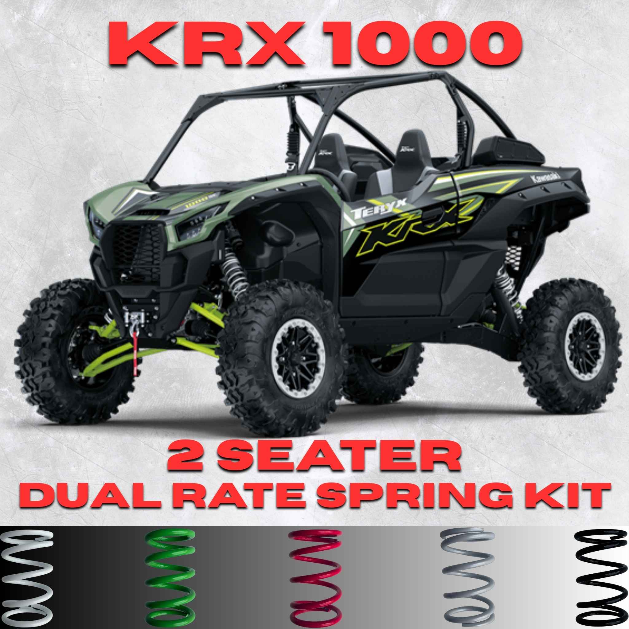AllThingz UTV Kawasaki KRX 1000 2 Seater Dual Rate Spring Kit - 2-3" Lift + 80% Better Ride (All Models)