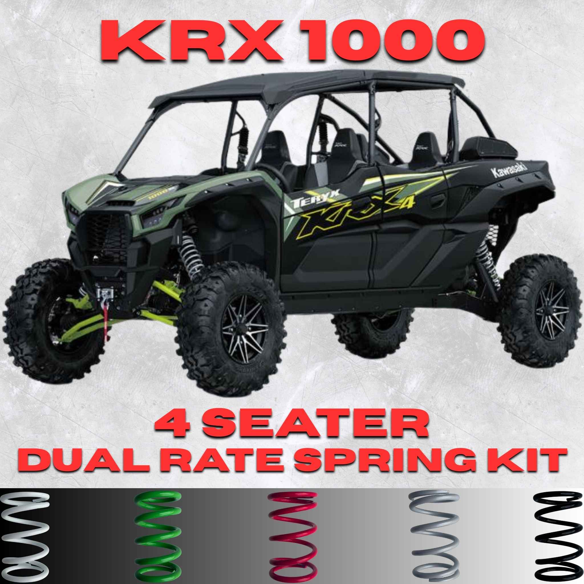 AllThingz UTV Kawasaki KRX 1000 4 Seater Dual Rate Spring Kit - 2-3" Lift + 80% Better Ride (All Models)