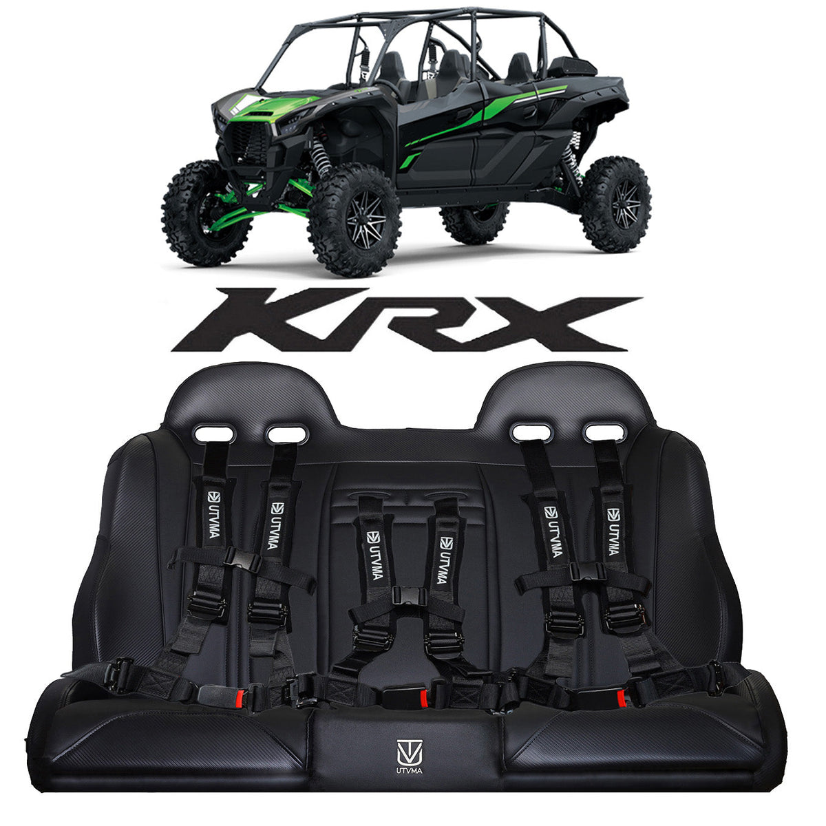 Kawasaki KRX 4 rear bench seat with harnesses