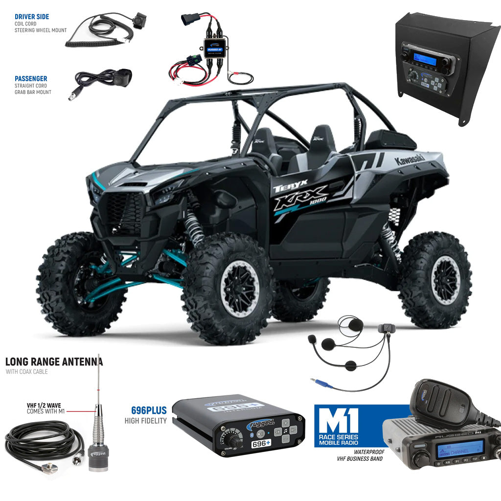 Photo of Rugged Radios - Rugged Radios Kawasaki Teryx KRX Complete Communication Kit with Intercom and 2-Way Radio by Rugged Radios - Premium Parts and Accessories for UTVs / Side by Sides