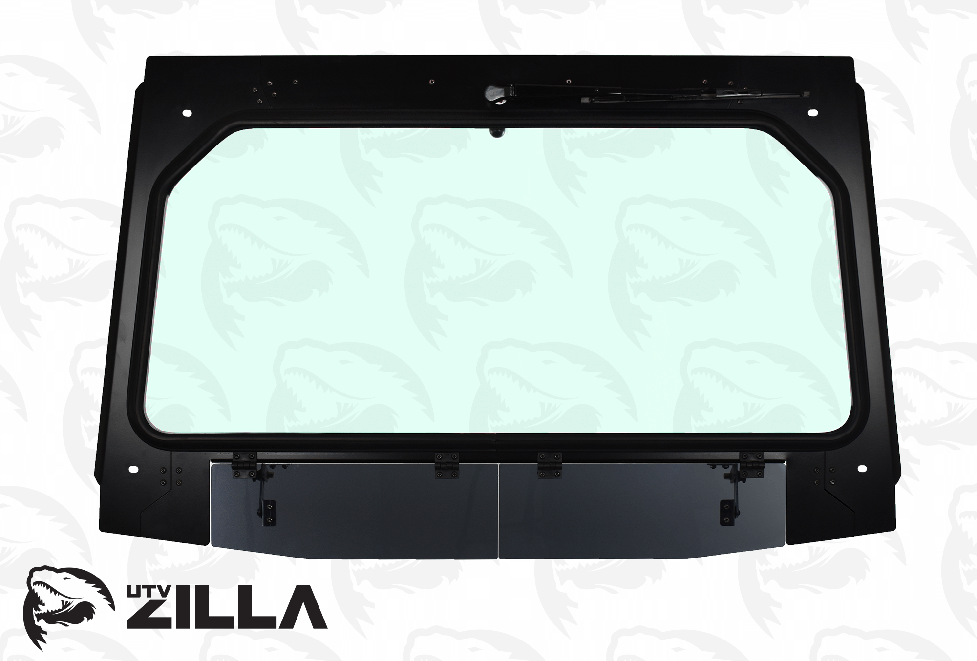 Photo of Black Vented KRX Full Glass Windshield with Wiper by UTVZILLA - Premium for UTVs / Side by Sides