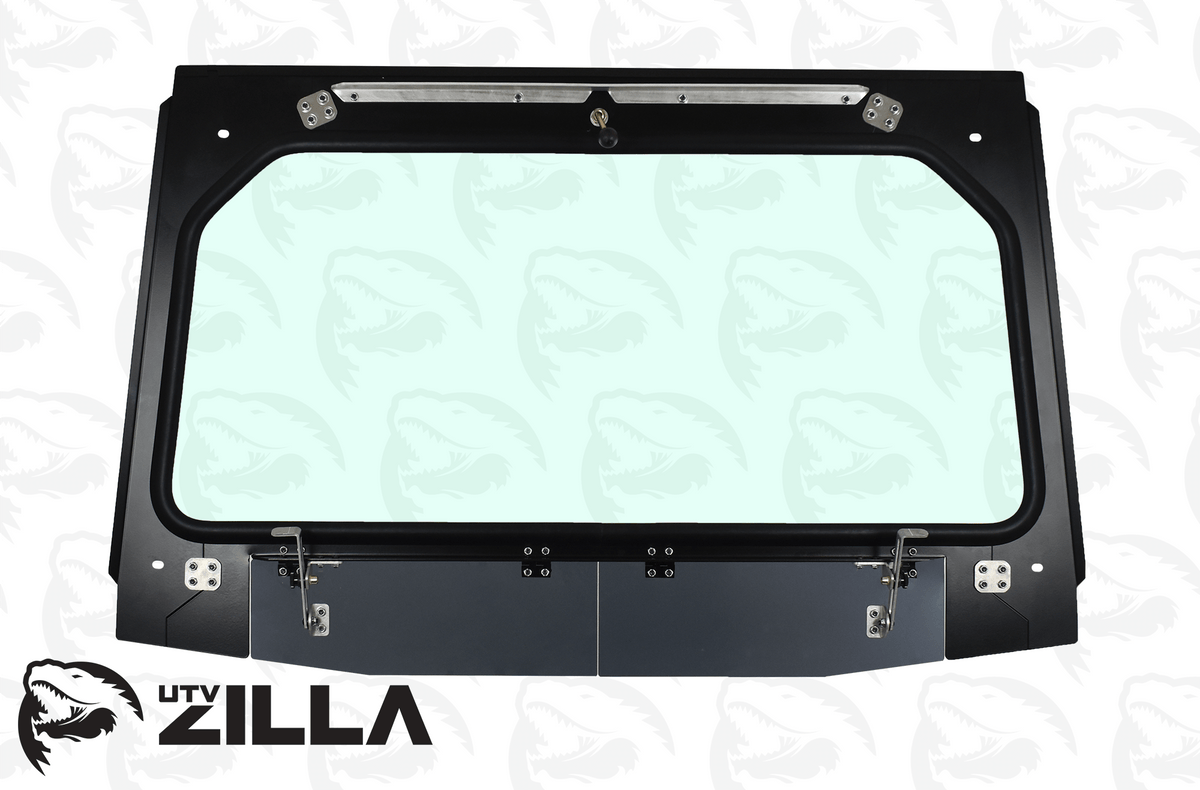 Photo of Black Vented KRX Full Glass Windshield with Wiper by UTVZILLA - Premium for UTVs / Side by Sides