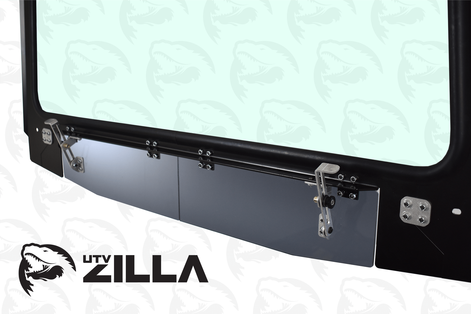 Photo of Black Vented KRX Full Glass Windshield with Wiper by UTVZILLA - Premium for UTVs / Side by Sides