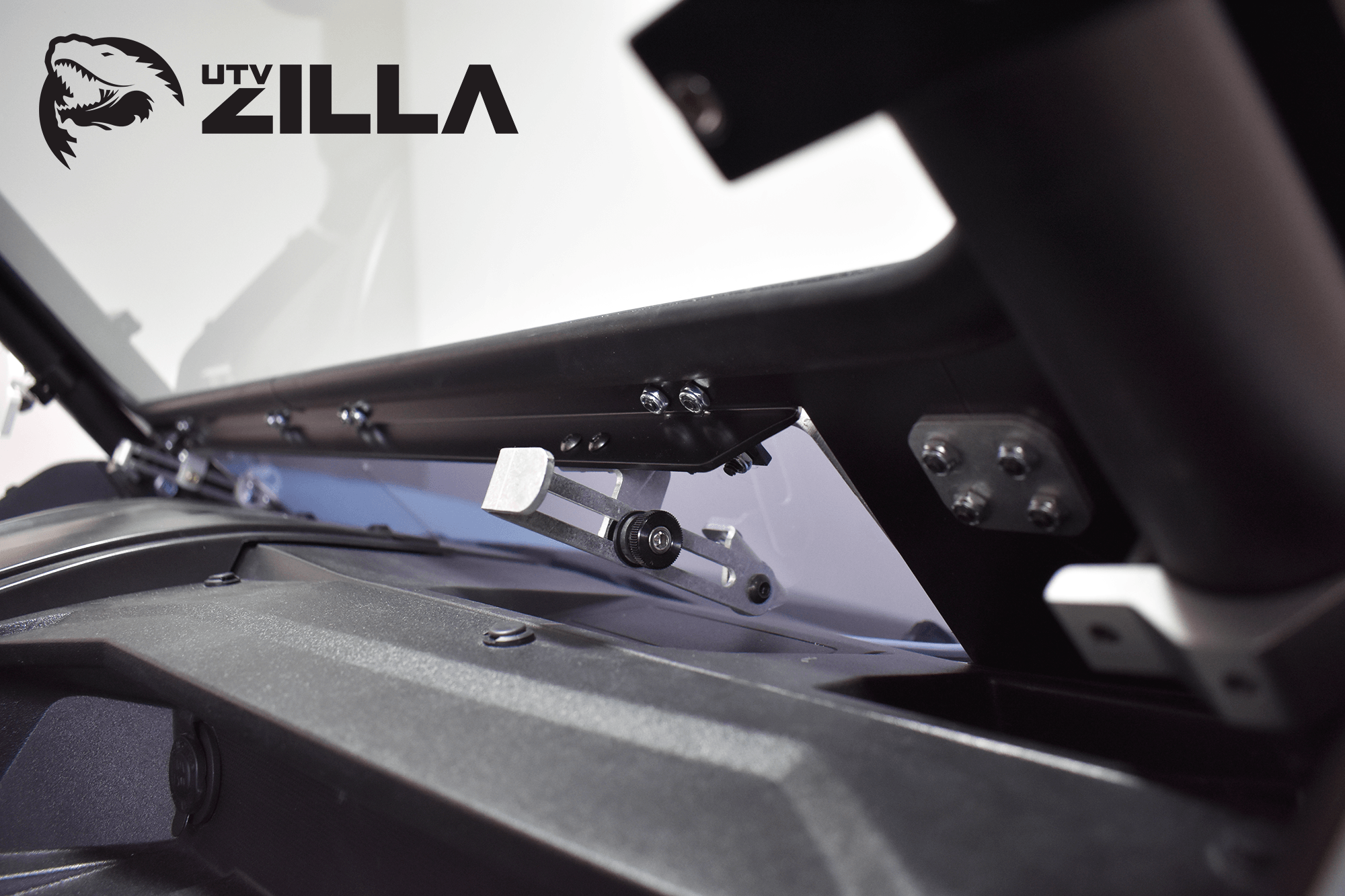 Photo of Black Vented KRX Full Glass Windshield with Wiper by UTVZILLA - Premium for UTVs / Side by Sides