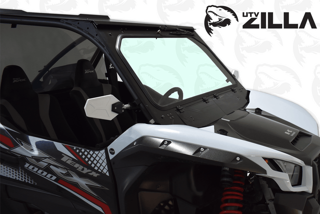 Photo of Black Vented KRX Full Glass Windshield with Wiper by UTVZILLA - Premium for UTVs / Side by Sides