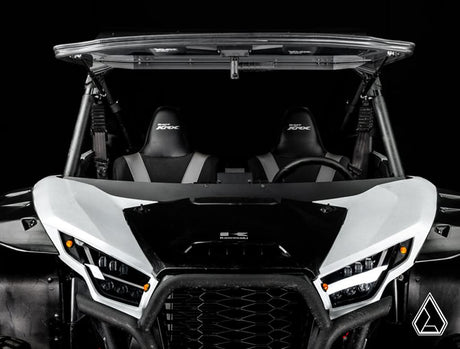 2020+ Kawasaki Teryx KRX 1000 Flip Windshield front view with windshield closed — Assault Industries