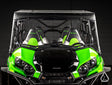 2016+ Kawasaki Teryx / Teryx S Flip Windshield front view with windshield closed — Assault Industries