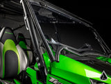 2016+ Kawasaki Teryx / Teryx S Flip Windshield driver-side view with windshield open — Assault Industries
