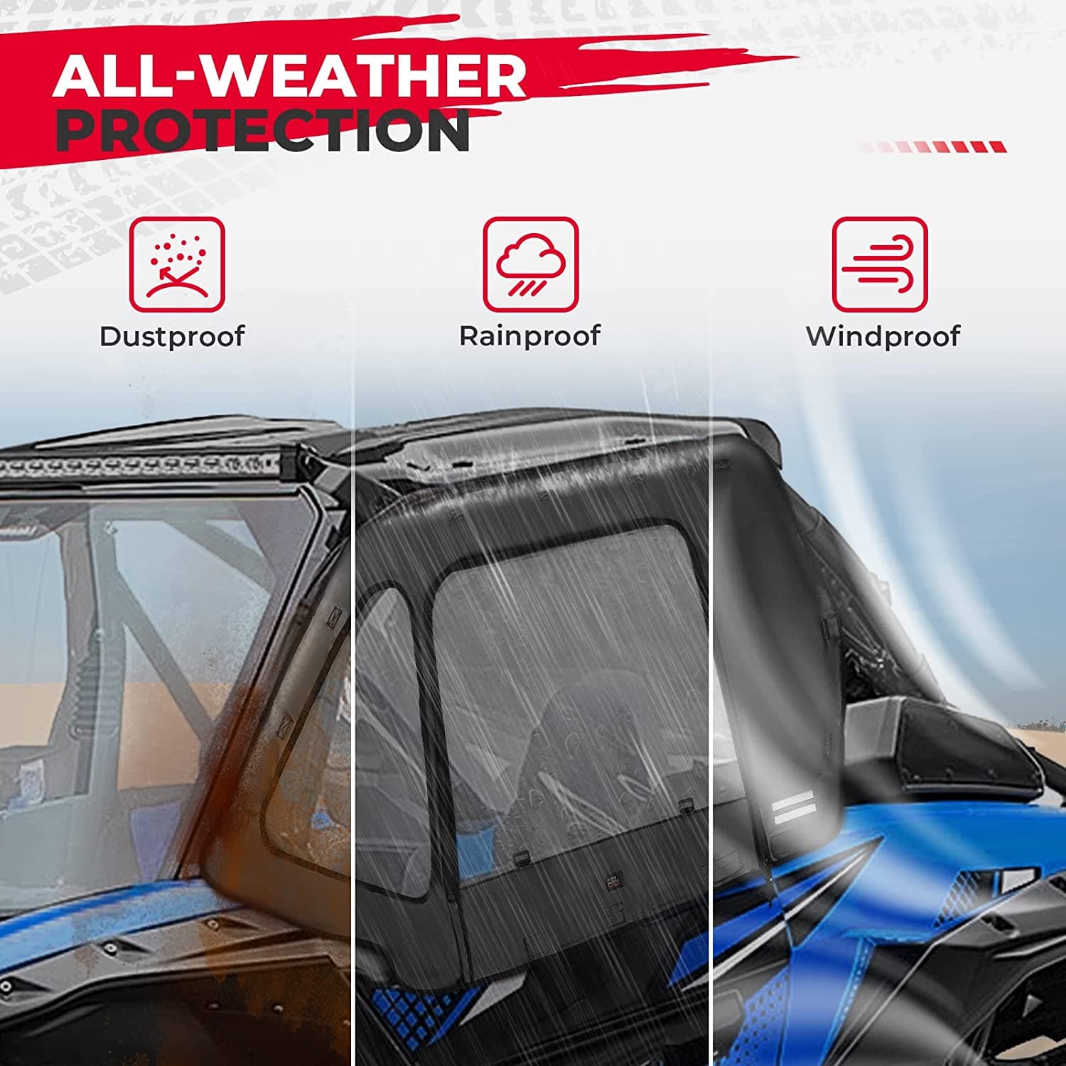 Photo of Soft Cab Enclosures & Fender Flares for Kawasaki Teryx KRX 1000 by Kemimoto - Premium for UTVs / Side by Sides