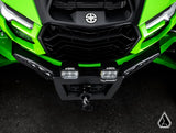 2026+ Kawasaki Teryx H2 Winch-Ready Front Bumper winch and pod light detail — Assault Industries