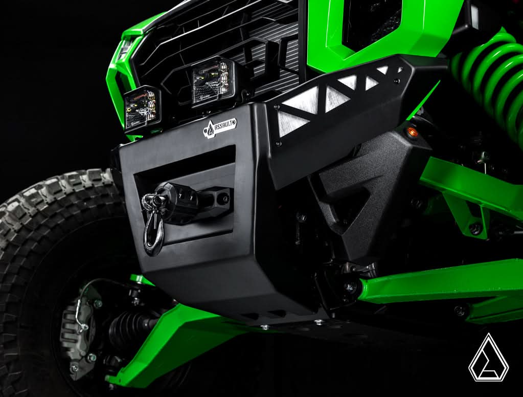 2026+ Kawasaki Teryx H2 Winch-Ready Front Bumper front bumper close-up — Assault Industries