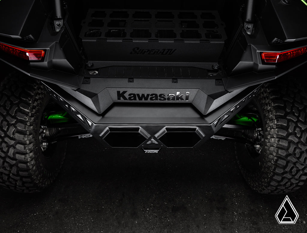 2026+ Kawasaki Teryx H2 Aluminum Rear Bumper installed three-quarter detail — Assault Industries