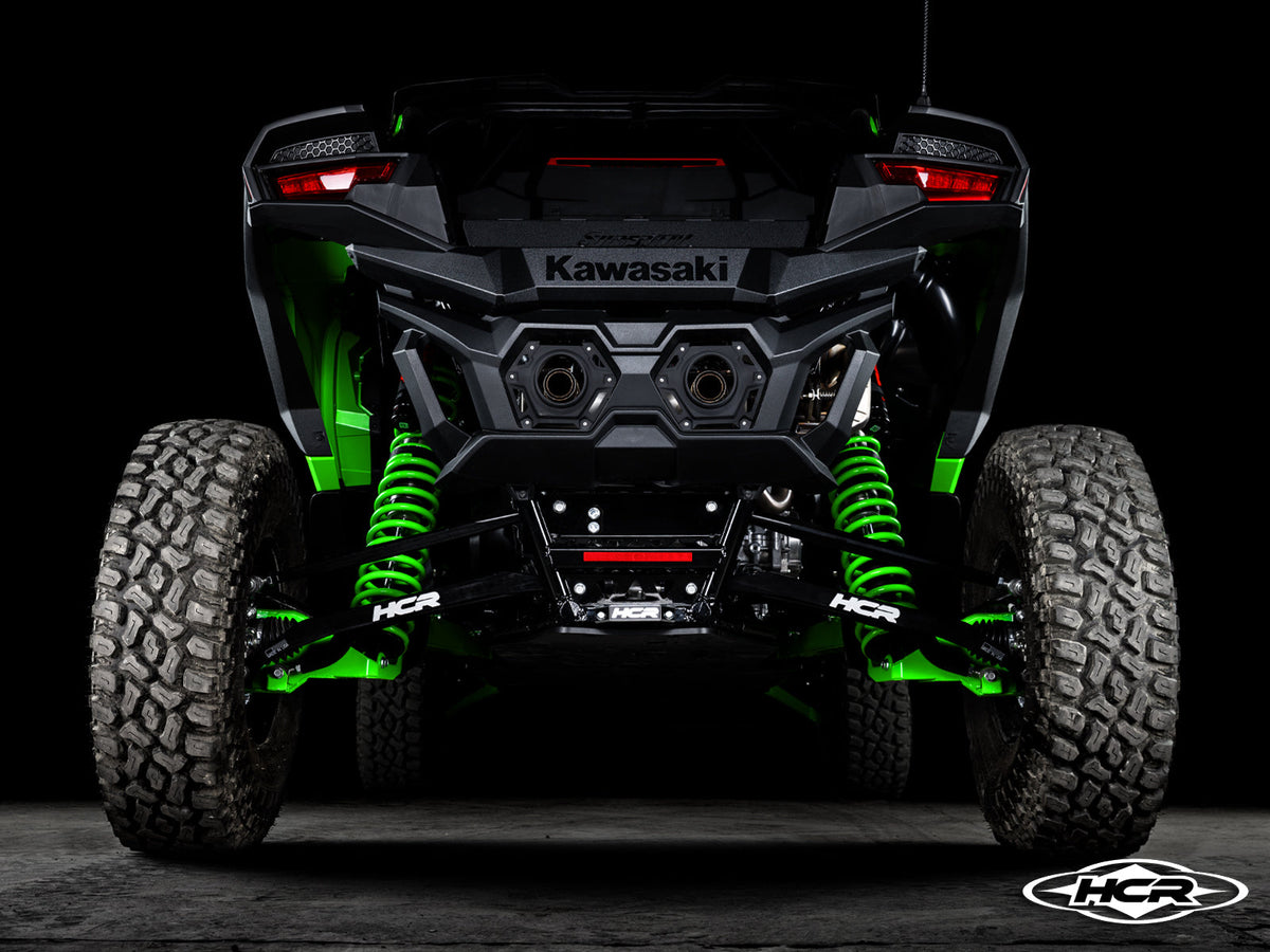 Rear view of Kawasaki Teryx H2 with HCR trailing arms