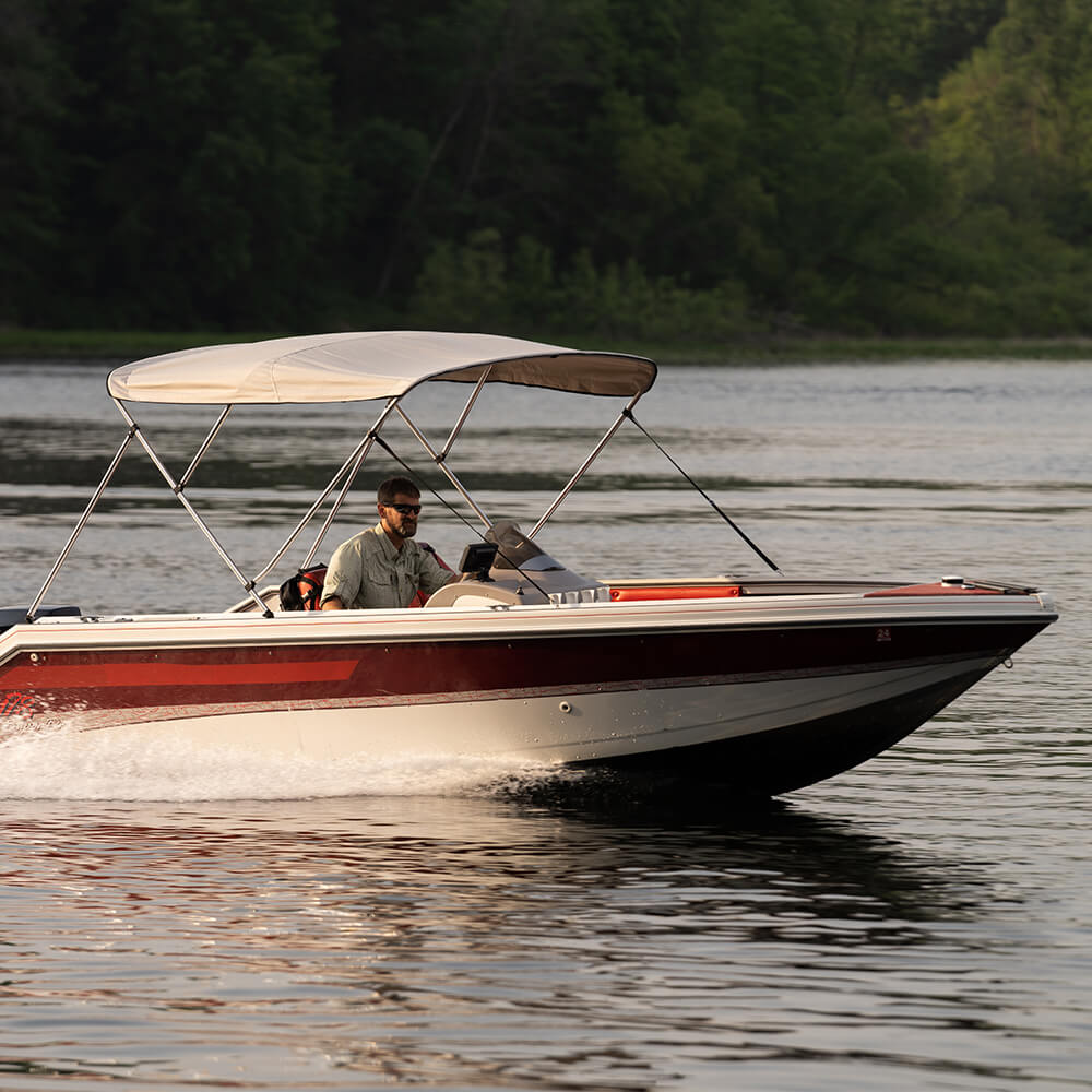 Photo of 3 Bow Bimini Top for Boat by Kemimoto - Premium for UTVs / Side by Sides