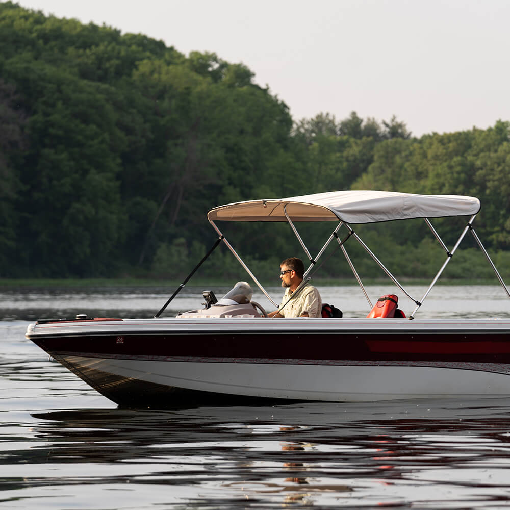 Photo of 3 Bow Bimini Top for Boat by Kemimoto - Premium for UTVs / Side by Sides