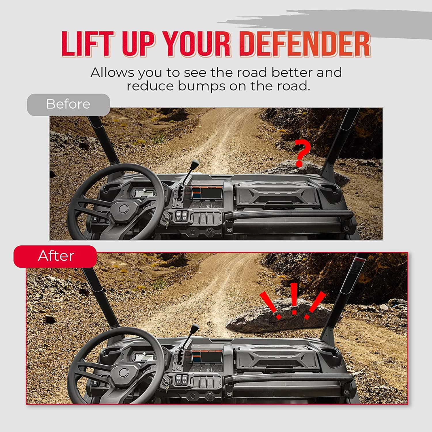 Photo of Lift Kit 2'' Fit Can Am Defender HD5/ HD8/ HD10/ XMR 500 800 100 by Kemimoto - Premium for UTVs / Side by Sides