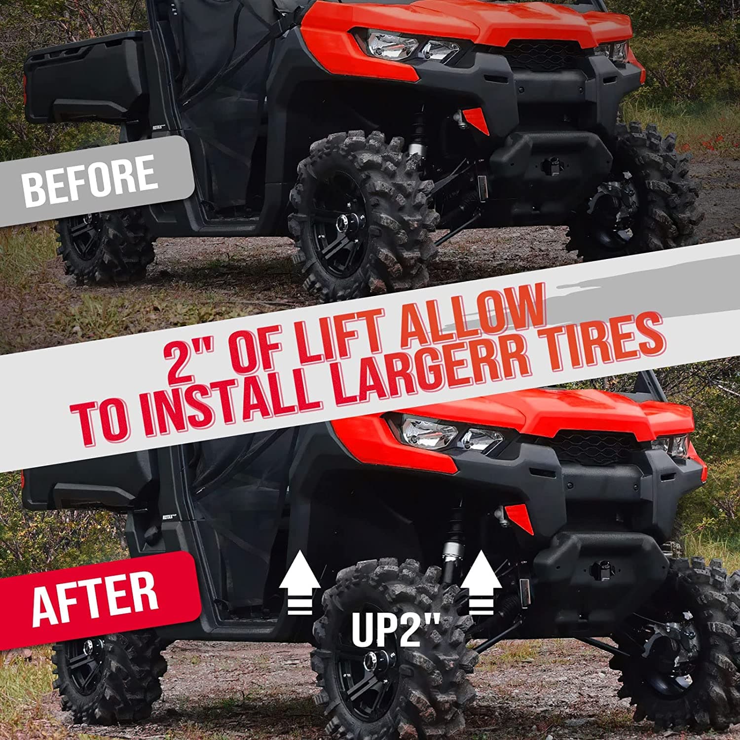 Photo of Lift Kit 2'' Fit Can Am Defender HD5/ HD8/ HD10/ XMR 500 800 100 by Kemimoto - Premium for UTVs / Side by Sides