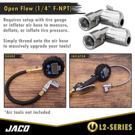 Photo of Lightning™ L2-Series Tire Air Chuck - 1/4" F-NPT by JACO - Premium Air Chuck for UTVs / Side by Sides