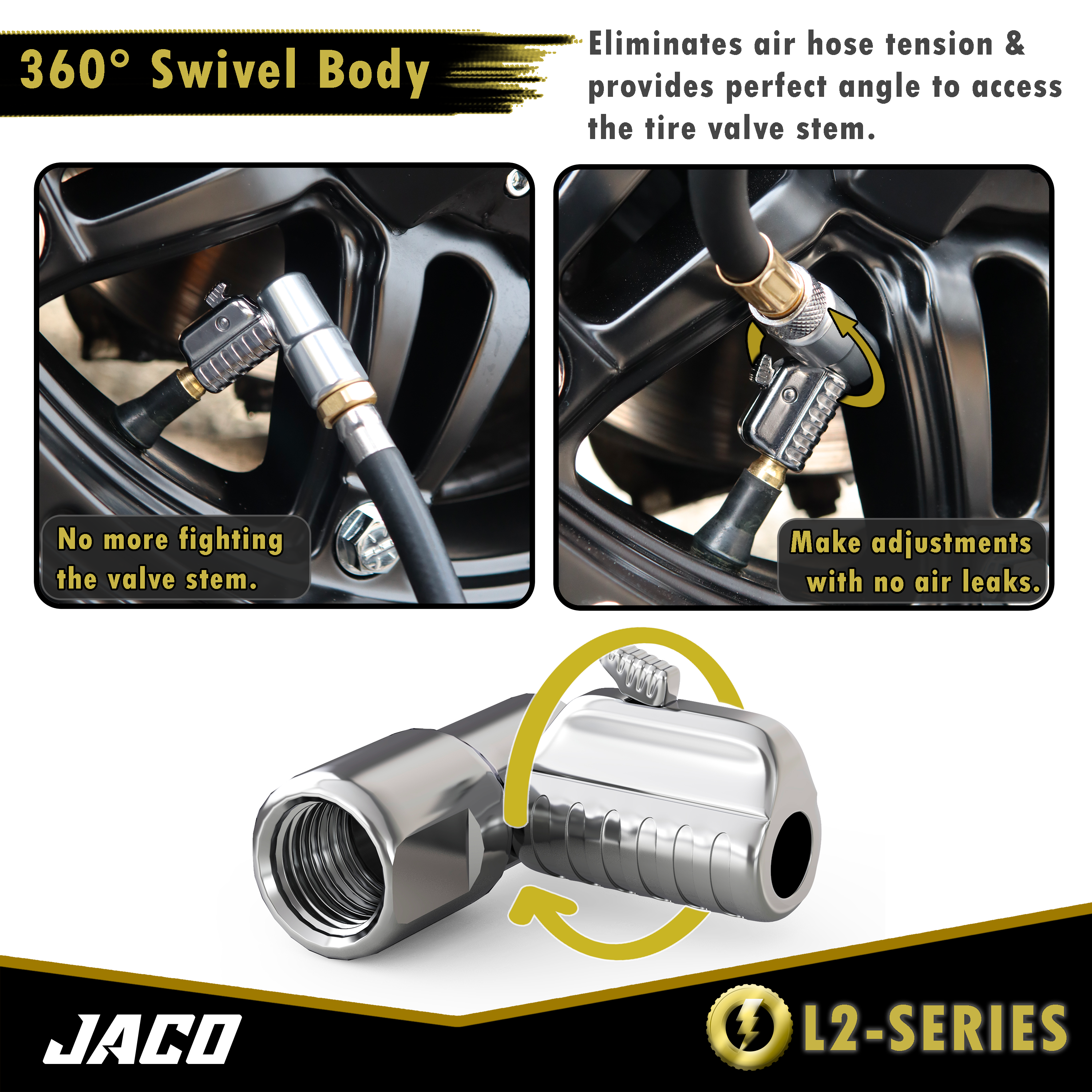 Photo of Lightning™ L2-Series Tire Air Chuck - 1/4" F-NPT by JACO - Premium Air Chuck for UTVs / Side by Sides