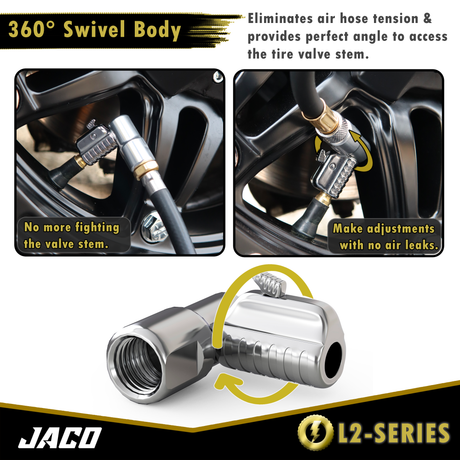 Photo of Lightning™ L2-Series Tire Air Chuck - 1/4" F-NPT by JACO - Premium Air Chuck for UTVs / Side by Sides