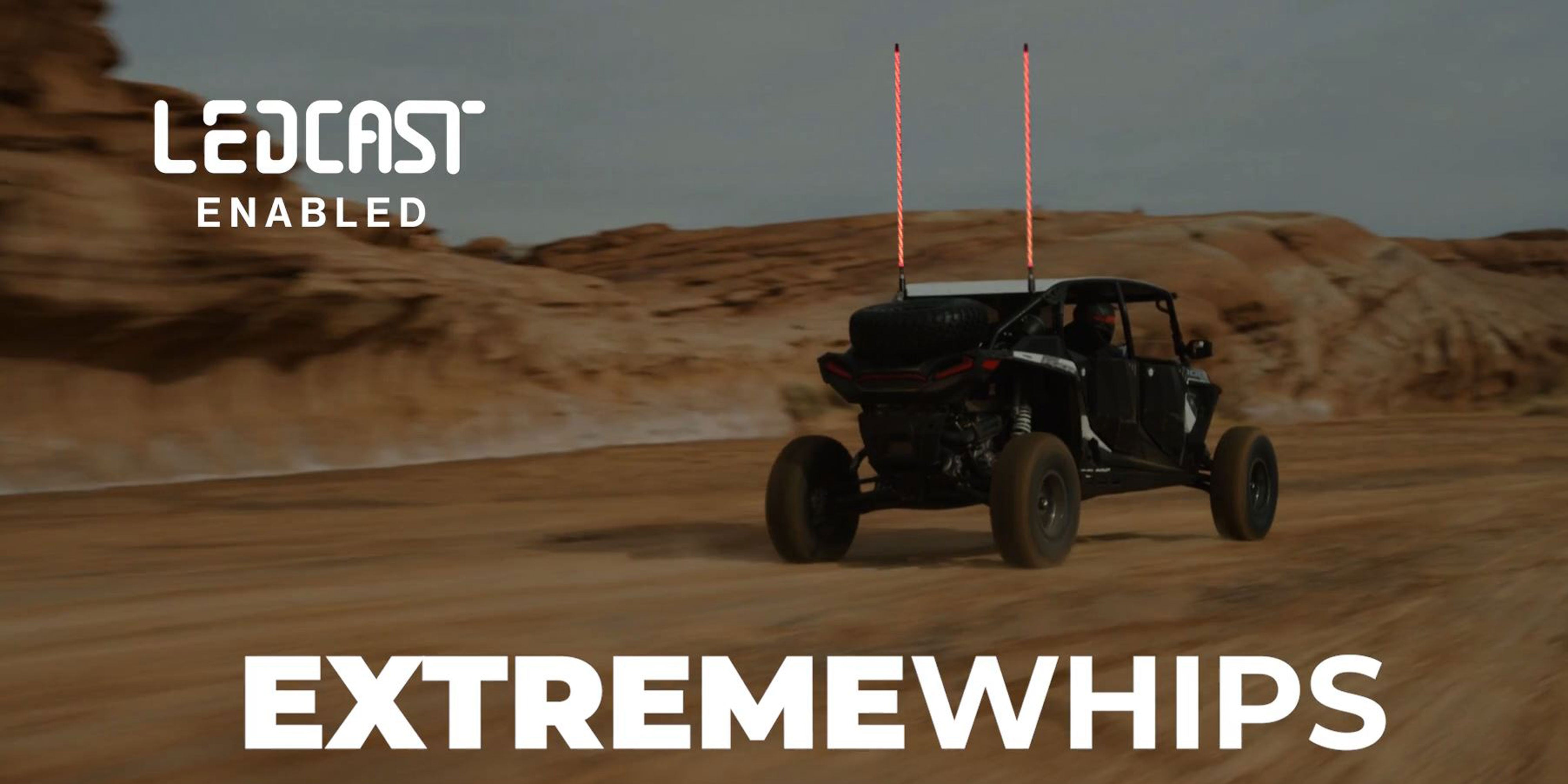 Photo of POWERSPORTS Extreme Whip Kit Qty 2 x 2ft plus LEDCast Controller by ECOXGEAR - Premium for UTVs / Side by Sides