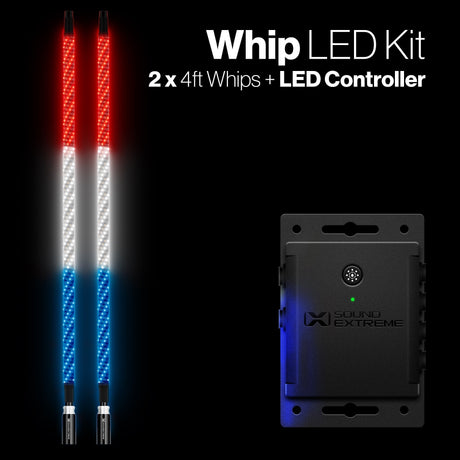 Photo of POWERSPORTS Extreme Whip Kit Qty 2 x 4 ft plus LEDCast Controller by ECOXGEAR - Premium for UTVs / Side by Sides